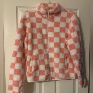 Pink checkered jacket size M Ebb & Flow
